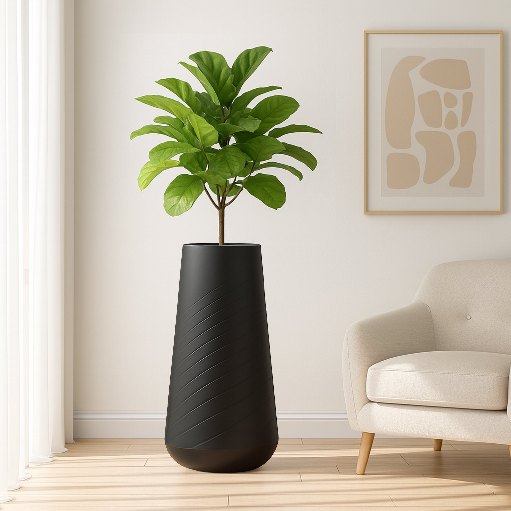 modern indoor planter tall Tall Indoor Decorative Planter, 27" Modern Minimalist Self Watering – Sona Casa