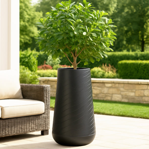 Tall Indoor Decorative Planter, 27" Modern Minimalist Self Watering Pot, Home, Front Porch, Patio, Backyard & Garden Décor-Sona Casa