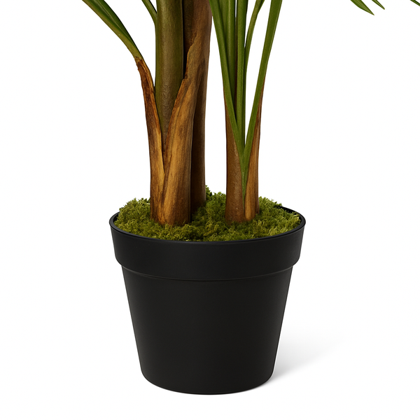 Artificial Areca Palm Tree with Black Sturdy Base, 5 ft Nearly Natural Look & Touch, Lifelike Leaves, Home Office Indoor Decor-Sona Casa
