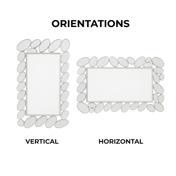 Modern Contemporary Silver Framed Mirror, 72 cm Modern Wall Mirror for Living Room, Entryway, Bedroom Decor Gift-Sona Casa