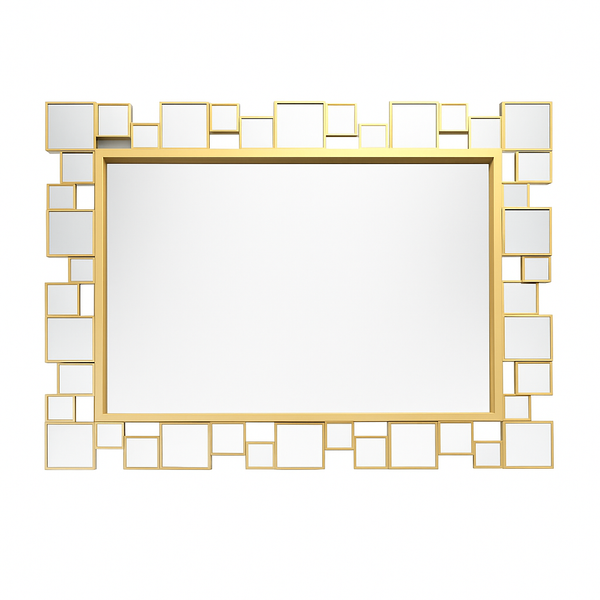 Decorative Wall Mirror with Gold Frame, Lightweight, High Quality Glass, Vertical Horizontal Orientation Hanging Wall Decor Gift-Sona Casa