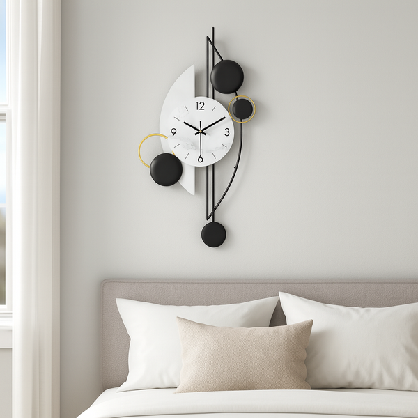 Modern Decorative Vertical Wall Clock for Home or Office, 32" Silent Non Ticking Minimalist Clock-Sona Casa
