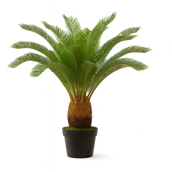 Artificial Sago Palm Plant, Indoor Home Office Decor, Realistic 83 cm Tropical Faux Cycas Plant with Stable Base-Sona Casa