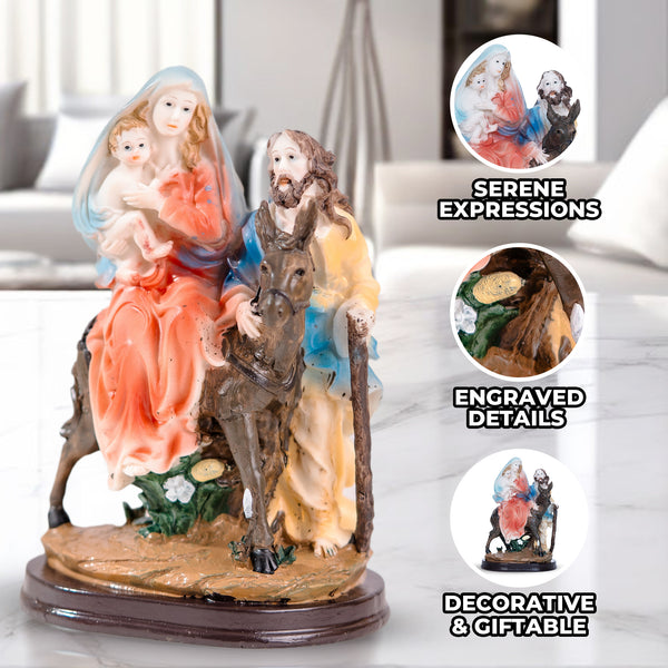 Sacred Heart Jesus, Mary, Joseph Figurine, Holy Family Figure Nativity Set, 8" Catholic Home Decor, Christian Gifts by Sona Casa