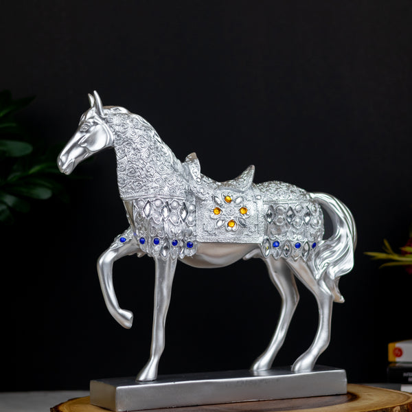 Decorative horse statue with crystals, living room decor, tabletop office decor by Sona Casa