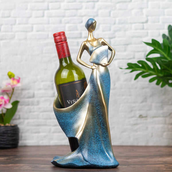 Decorative Bottle Holder, Blue Bottle Holder, Housewarming or Festive Gift by Sona Casa