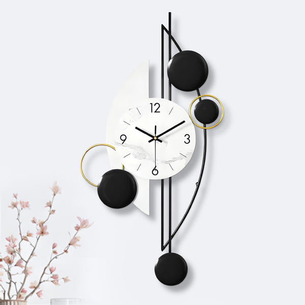 Modern Decorative Vertical Wall Clock for Home or Office, 32" Silent Non Ticking Minimalist Clock-Sona Casa