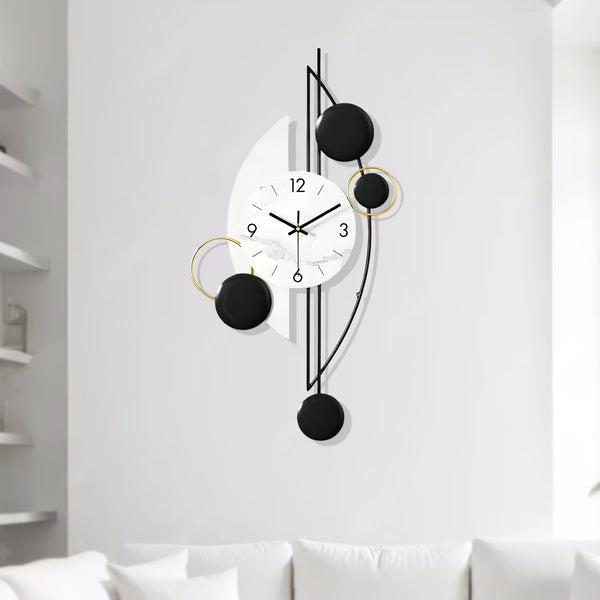 Modern Decorative Vertical Wall Clock for Home or Office, 32" Silent Non Ticking Minimalist Clock-Sona Casa