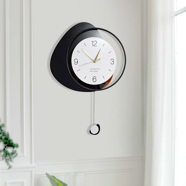 Pendulum Wall Clock, 24" Silent Non Ticking Decorative Clock Home Office Living Room Decor, Housewarming Gifts