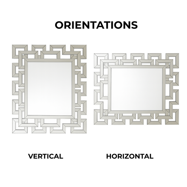 Large Luxury Decorative Glass Mirror 47 in Silver Frameless Wall Mirror for Home Office Decor, Gift-Sona Casa