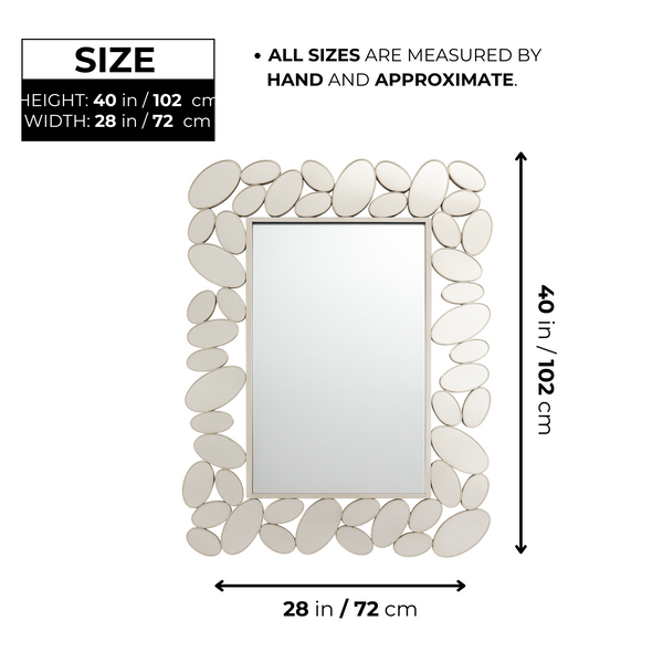 Modern Contemporary Silver Framed Mirror, 72 cm Modern Wall Mirror for Living Room, Entryway, Bedroom Decor Gift-Sona Casa