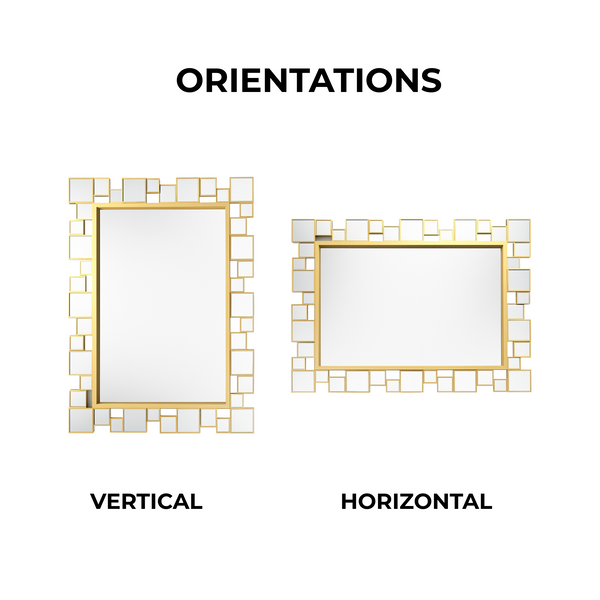 Decorative Wall Mirror with Gold Frame, Lightweight, High Quality Glass, Vertical Horizontal Orientation Hanging Wall Decor Gift-Sona Casa