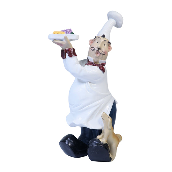 Chef Ornament, Polyresin Statue Art, Decor for Kitchen, Restaurant, Cafe, Bakery, Fun Gift 10 inch 25 cm by Sona Casa