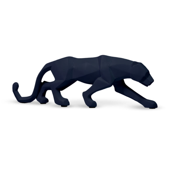 Small Black Leopard Sculpture for Home or Office, Sleek Black Desk Decor 10 inch 25 cm Wide by Sona Casa
