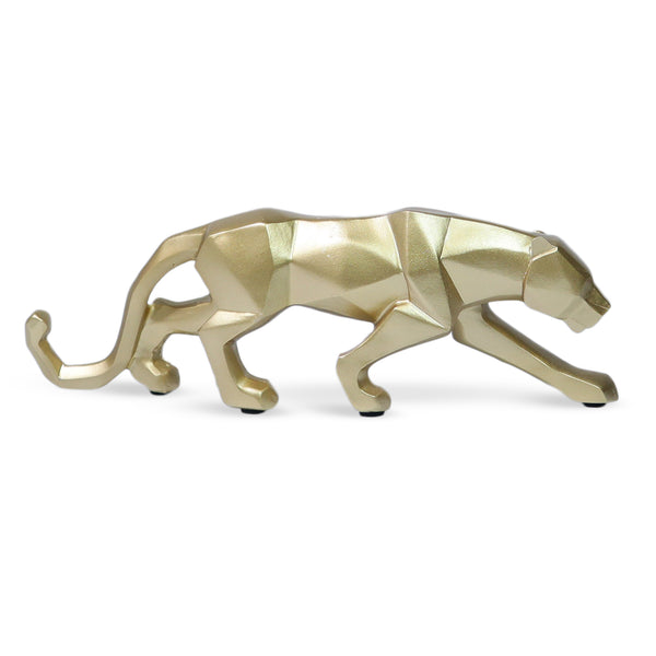 Small Gold Panther Statue for Living Room, Desk Decor, Tabletop Centerpiece 10 inch 25 cm Wide by Sona Casa