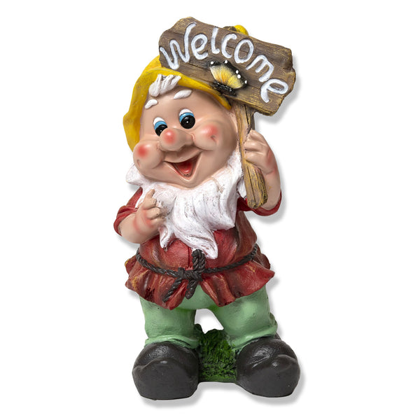 Welcoming Gnome Statue in Vibrant Colors, Weather-Resistant Garden Fairy Decor, Perfect for Front Door & Outdoor Ambiance by Sona Casa