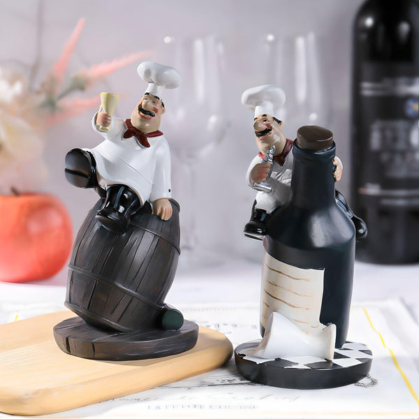 4 Piece Kitchen Chef Figurines Set, Restaurant Decor, Bakery Decor by Sona Casa