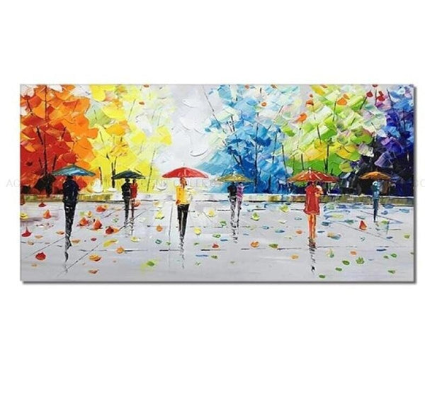 Original Art Colorful Trees Abstract Painting Buy Extra Large Wall Art Living Room Painting on Canvas Large Canvas Painting Artwork by Sona Casa