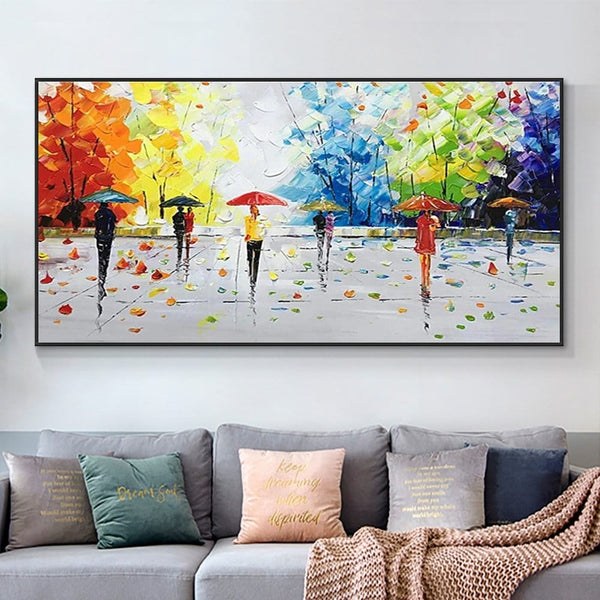 Original Art Colorful Trees Abstract Painting Buy Extra Large Wall Art Living Room Painting on Canvas Large Canvas Painting Artwork by Sona Casa