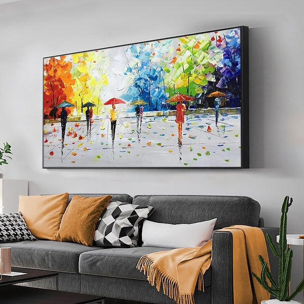 Original Art Colorful Trees Abstract Painting Buy Extra Large Wall Art Living Room Painting on Canvas Large Canvas Painting Artwork by Sona Casa