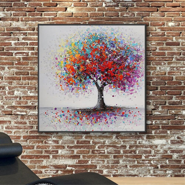 Tree Of Life - Abstract Painting, Colorful Splash Modern Wall Art, Original Hand Painted Oil Painting for Home Decor by Sona Casa