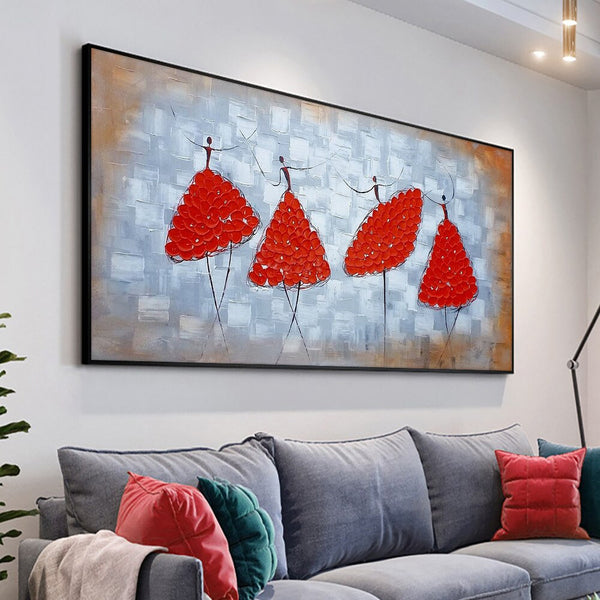 Handmade Abstract Dancer Art - Impasto Oil Painting, Contemporary Bedroom Decor, Minimalist Wall Painting, Original Gift for Art Lovers by Sona Casa