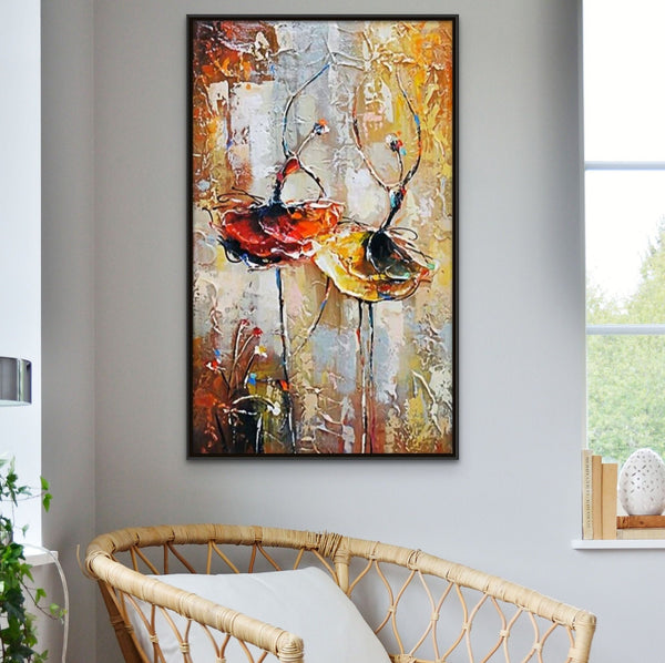 Abstract Ballet Art - Original Ballerina Oil Painting on Canvas, Modern Dancer Wall Decor, Ideal Gift for Art Collectors & Enthusiasts by Sona Casa