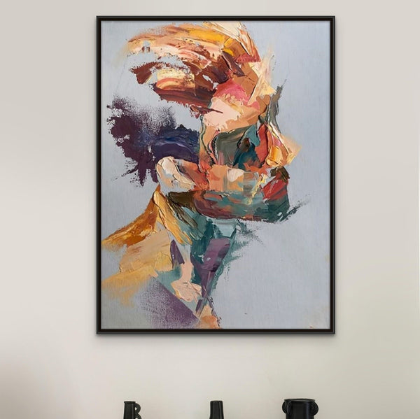 Abstract Wall Decor Abstract Reality Large Wall Painting Man Portrait Abstract Painting Handmade Wall Art Living Room Wall Decor Gift by Sona Casa