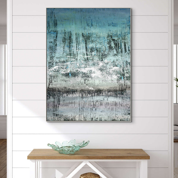 Winter Landscape Art on Canvas - Snow Scene Abstract Painting, Contemporary Extra Large Wall Art, Unique Home Decor Gift Idea by Sona Casa