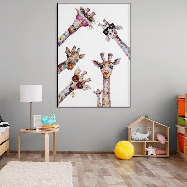 Giraffe Animal Painting On Canvas, Painting for Kids Room, Colorful Art, Nursery Decor, Wall Decor for Kids Room, Wall Painting for Playroom by Sona Casa