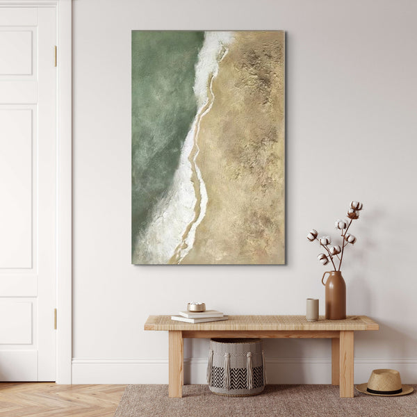 Original Seascape Wall Painting, Textured Acrylic Canvas, Minimalist Boho Beach Art, Housewarming Gift by Sona Casa