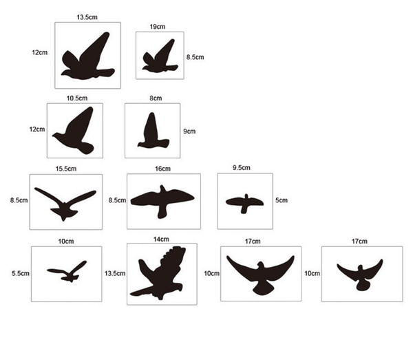 11 pcs Creative Flock Birds 3D Acrylic Mirror Stickers for Wall by Accent Collection
