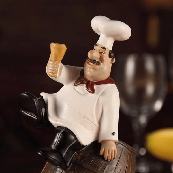 4 Piece Kitchen Chef Figurines Set, Restaurant Decor, Bakery Decor by Sona Casa