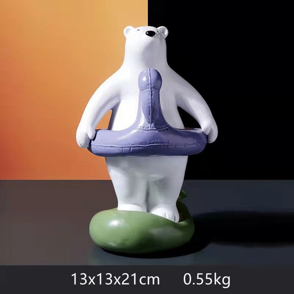 Bear Statue for Kids Toddler Room, 8" Desktop Tabletop Centerpiece by Sona Casa