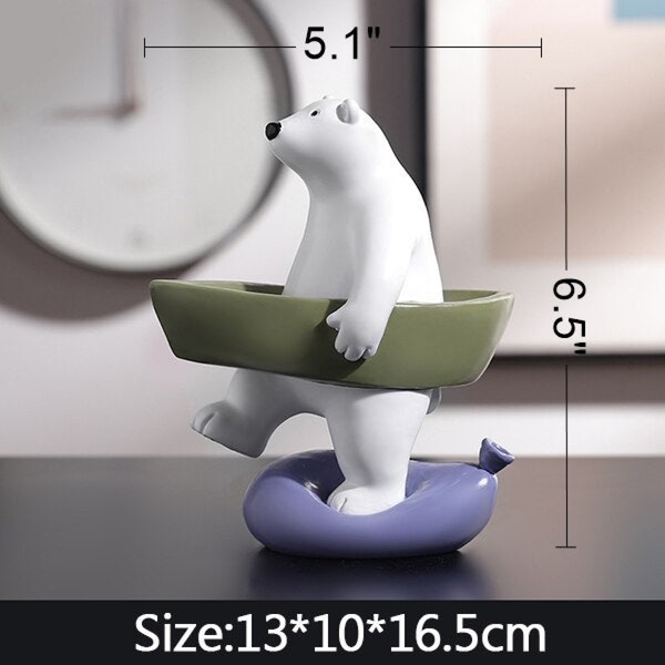 Bear Statue for Kids Toddler Room, 8" Desktop Tabletop Centerpiece by Sona Casa