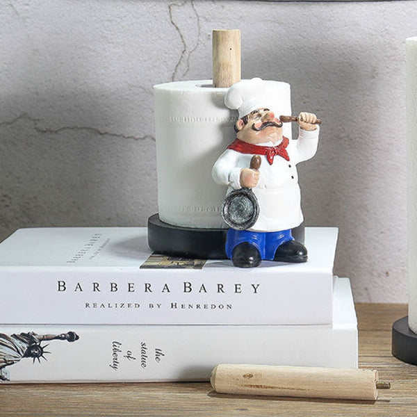 Paper Roll, 12" Towel Holder Cute Chef, Home, Restaurant, Kitchen Decor by Sona Casa
