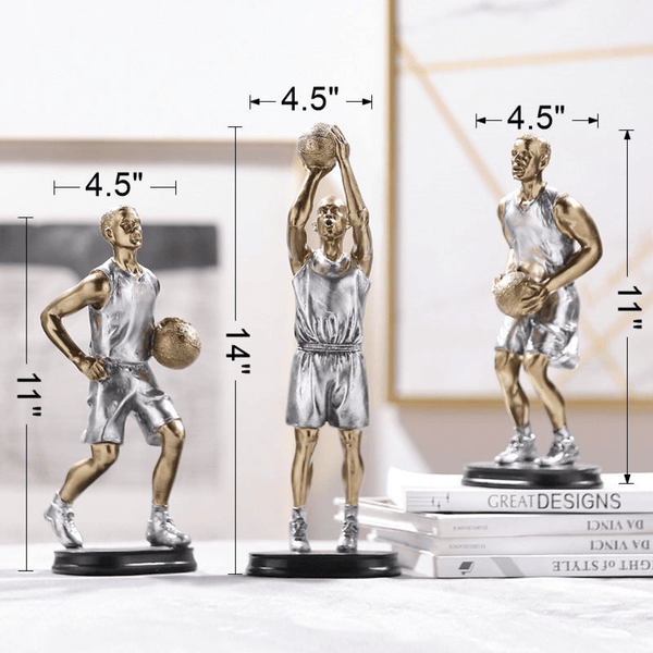 Set of 3, Basket Ball Player Statues for Home Décor by Sona Casa