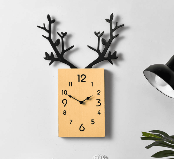 Wooden Deer Clock for Home Décor by Sona Casa