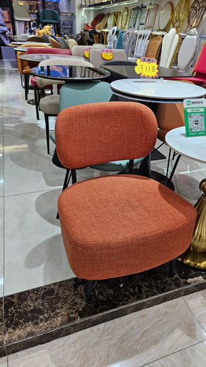 Comfortable Orange Fabric Accent Chair for Lounge, Home, Office, Living Room, Hotel Decor by Sona Casa