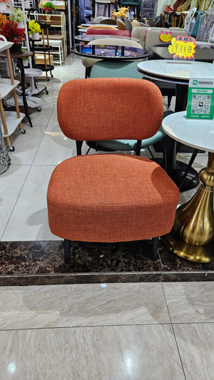 Comfortable Orange Fabric Accent Chair for Lounge, Home, Office, Living Room, Hotel Decor by Sona Casa