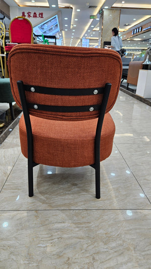 Comfortable Orange Fabric Accent Chair for Lounge, Home, Office, Living Room, Hotel Decor by Sona Casa
