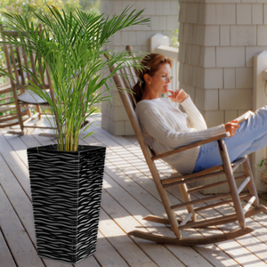 Tall Black Planter Pot Set of 2, Indoor/Outdoor, 22" Modern Minimalist Decorative Flower Pots, Home, Garden, Backyard, Front Porch, Patio Decor by Sona Casa
