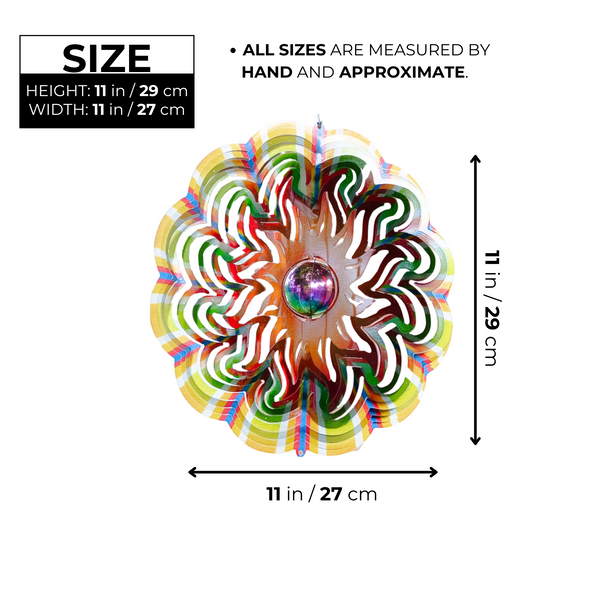 Metal Wind Spinner, Abstract Garden Art, 3D Kinetic Sculpture, Outdoor Hanging Decor for Patio, Tree, Lawn, Unique Gifts