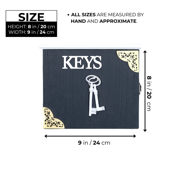 Wooden Key Holder, 6 Small Hooks, 8" Wall Mounted Rack, Farmhouse Home Hallway Entrance Door Decor