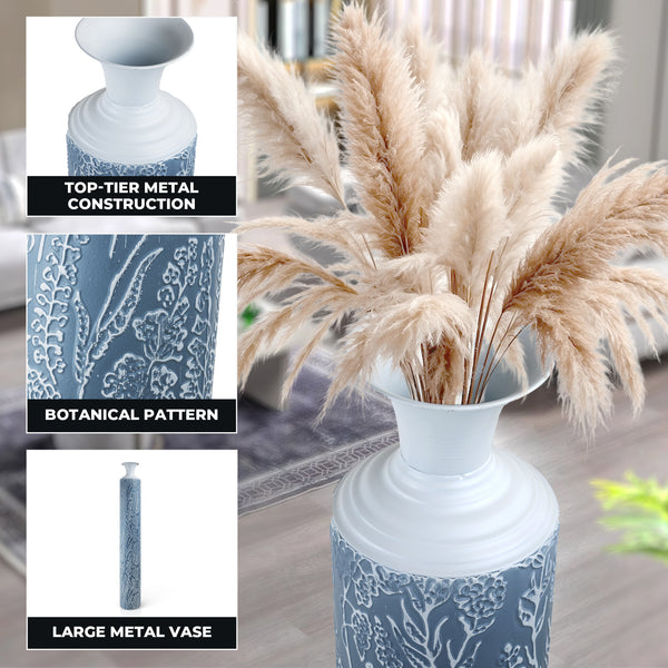Luxury Metal Tall Vases, Large 40" Floor Vases, Living Room, Home, Office Décor