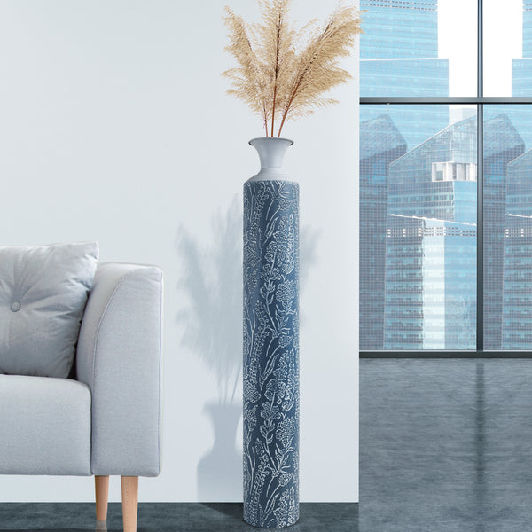 Luxury Metal Tall Vases, Large 40" Floor Vases, Living Room, Home, Office Décor