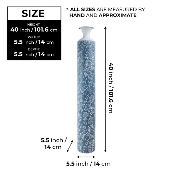 Luxury Metal Tall Vases, Large 40" Floor Vases, Living Room, Home, Office Décor