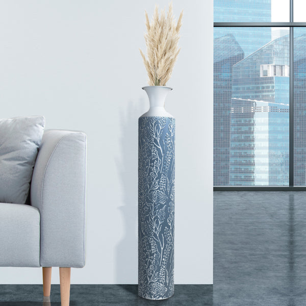Luxury Metal Tall Vases, Large 32" Floor Vases, Living Room, Home, Office Decor