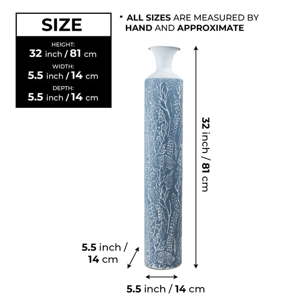 Luxury Metal Tall Vases, Large 32" Floor Vases, Living Room, Home, Office Decor