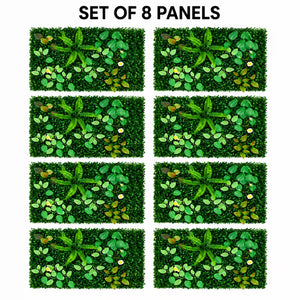 8 Piece Green Boxwood Artificial Wall Panel with Lush Leaves, 40x60cm, Realistic Faux Greenery for Indoor Outdoor Home Decor